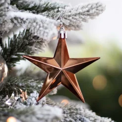 12 Christbaumschmuck Sterne Bronze, Kunststoff, 10 Cm