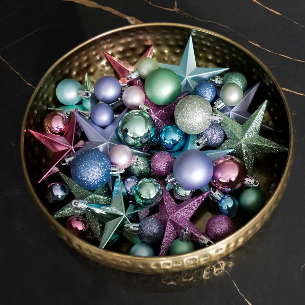 12 Christbaumschmuck Sterne Pastell Mix, Kunststoff, 10 Cm