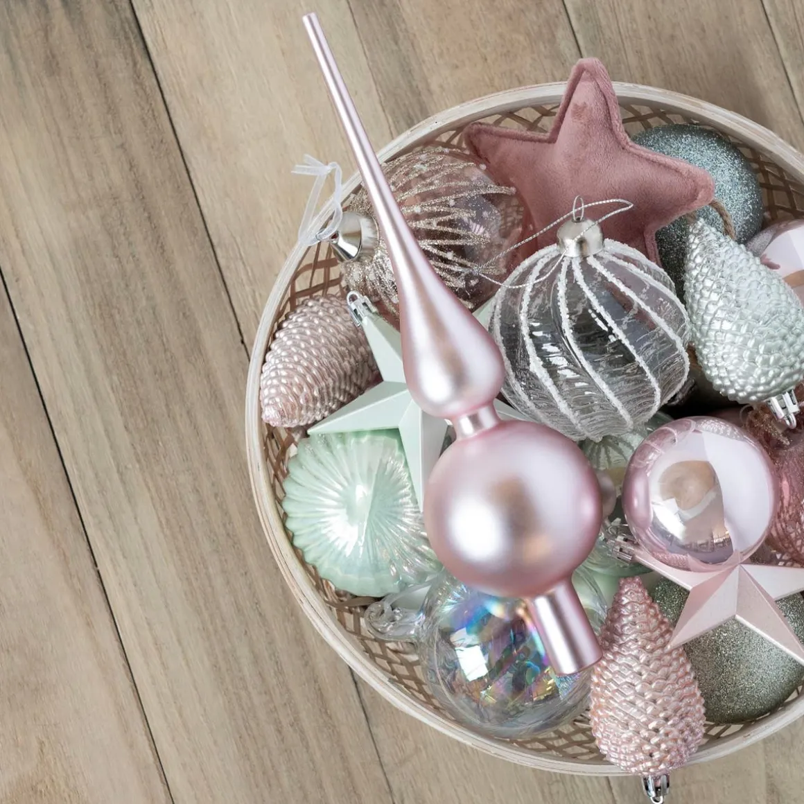 12 Christbaumschmuck Sterne Romantic Mix, Kunststoff, 10 Cm