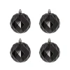 4 Design-Weihnachtskugeln Schwarz, Aus Kunststoff, 8 Cm