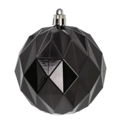 4 Design-Weihnachtskugeln Schwarz, Aus Kunststoff, 8 Cm