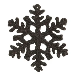 6 Glitzer-Sterne Schwarz, Kunststoff, 12 Cm