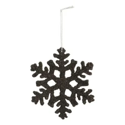 6 Glitzer-Sterne Schwarz, Kunststoff, 12 Cm