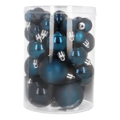 36 Kleine Dunkelblaue Weihnachtskugeln In Aufbewahrungsbox