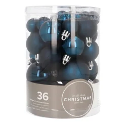 36 Kleine Dunkelblaue Weihnachtskugeln In Aufbewahrungsbox