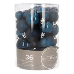 36 Kleine Dunkelblaue Weihnachtskugeln In Aufbewahrungsbox