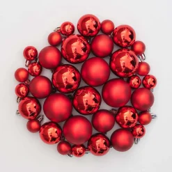 36 Kleine Weihnachtskugeln Rot, Kunststoff, 2,5-5 Cm