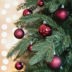 36 Kleine Weihnachtskugeln Bordeaux, Kunststoff, 2,5-5 Cm