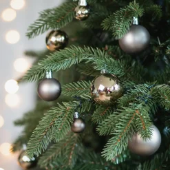 36 Kleine Weihnachtskugeln Taupe, Kunststoff, 2,5-5 Cm