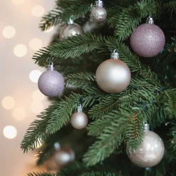 36 Kleine Weihnachtskugeln Rosa, Kunststoff, 2,5-5 Cm