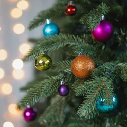 36 Kleine Weihnachtskugeln Bunt, Kunststoff, 2,5-5 Cm