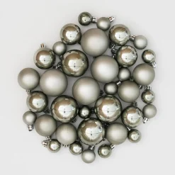 36 Kleine Weihnachtskugeln Cottage Green, Kunststoff, 2,5-5 Cm