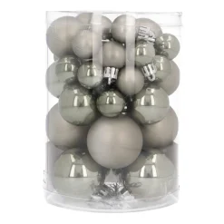 36 Kleine Weihnachtskugeln Cottage Green, Kunststoff, 2,5-5 Cm