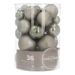 36 Kleine Weihnachtskugeln Cottage Green, Kunststoff, 2,5-5 Cm