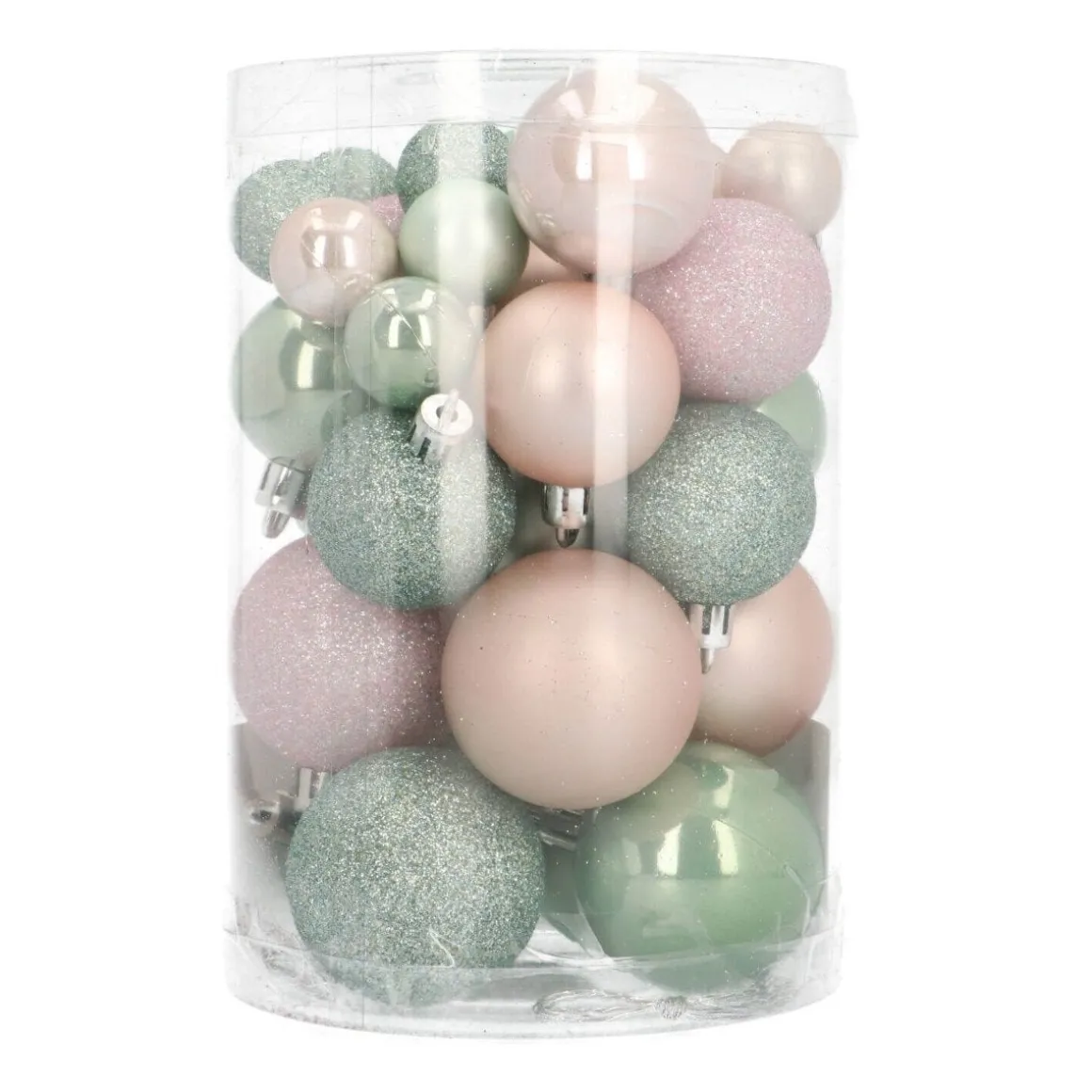 36 Kleine Weihnachtskugeln Romantic Mix, Aus Kunststoff
