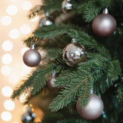 36 Kleine Weihnachtskugeln, Altrosa, Kunststoff, 2,5-5 Cm