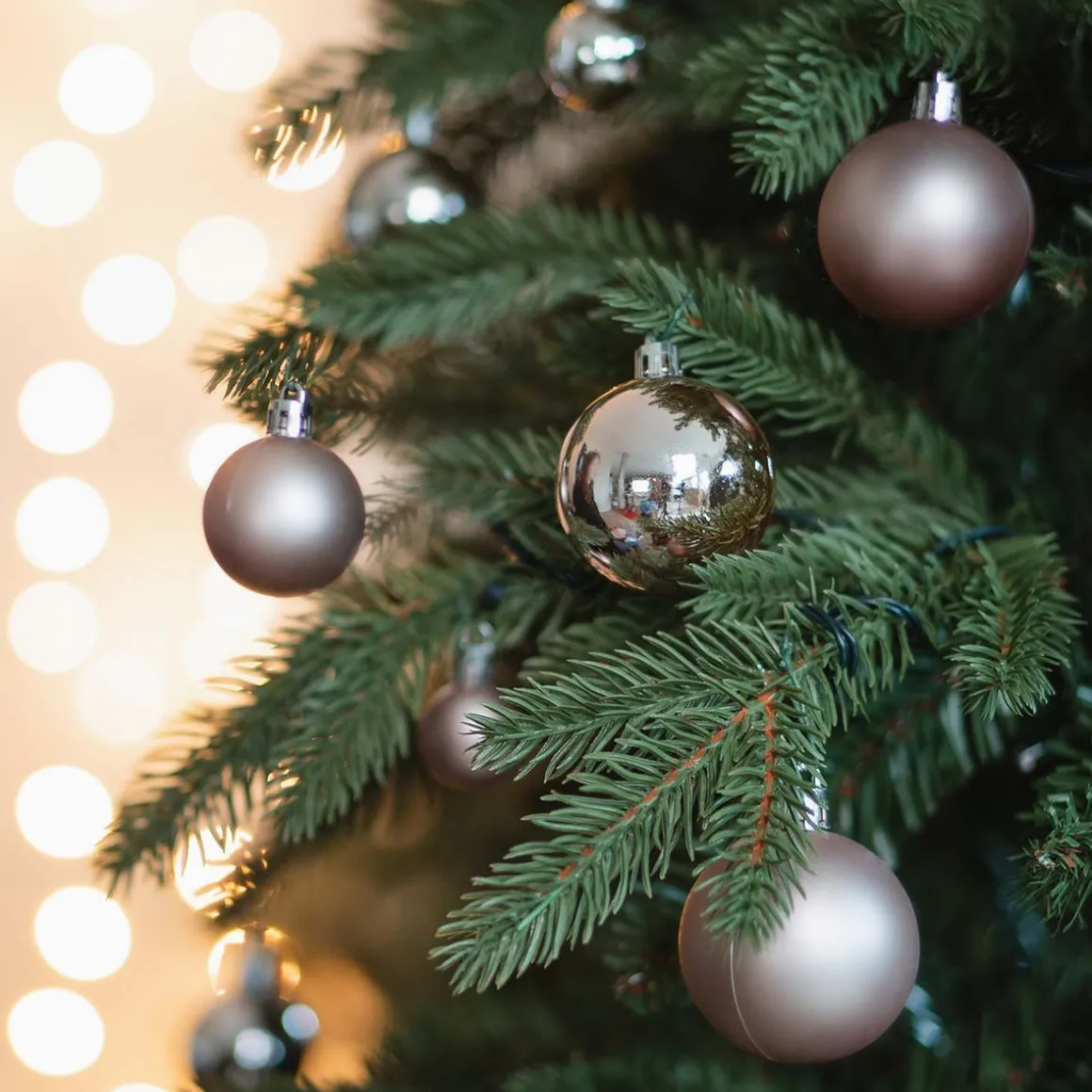 36 Kleine Weihnachtskugeln, Altrosa, Kunststoff, 2,5-5 Cm