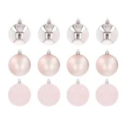 12 Rosa Weihnachtskugeln In Praktischer Box