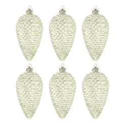 6 Tannenzapfen Eukalyptus, Kunststoff, 9 Cm
