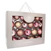 44 Weihnachtskugeln, Altrosa Mix, Glas, 5-8 Cm