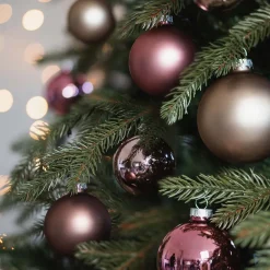 44 Weihnachtskugeln, Altrosa Mix, Glas, 5-8 Cm