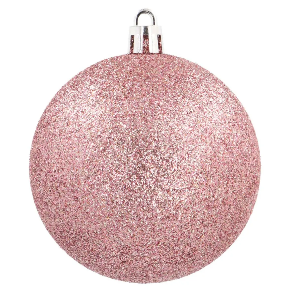 6 Weihnachtskugeln, Altrosa, Kunststoff, 7 Cm