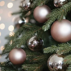 44 Weihnachtskugeln, Altrosa, Kunststoff, 5-8 Cm