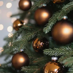 44 Weihnachtskugeln, Bronze, Glas, 5-8 Cm