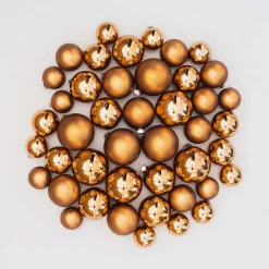 44 Weihnachtskugeln, Bronze, Glas, 5-8 Cm
