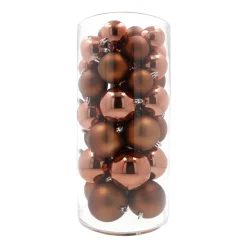 44 Weihnachtskugeln, Bronze, Kunststoff, 5-8 Cm