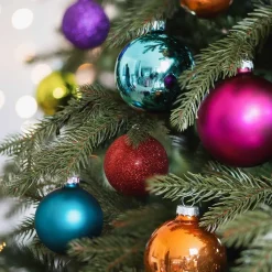 44 Weihnachtskugeln, Bunt, Glas, 5-8 Cm