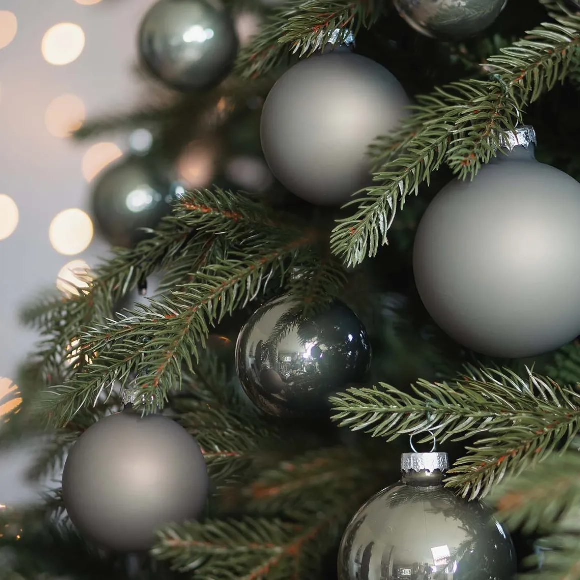 44 Weihnachtskugeln, Cottage Green, Glas, 5-8 Cm