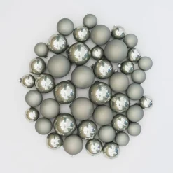 44 Weihnachtskugeln, Cottage Green, Glas, 5-8 Cm