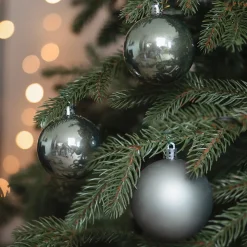 12 Weihnachtskugeln Cottage Green, Aus Kunststoff, 7 Cm