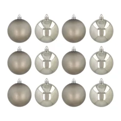 12 Weihnachtskugeln Cottage Green, Aus Kunststoff, 7 Cm