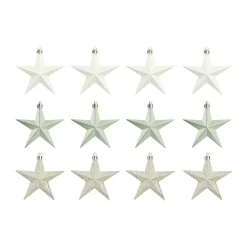 12 Weihnachtskugeln Eukalyptus, Kunststoff, 10 Cm