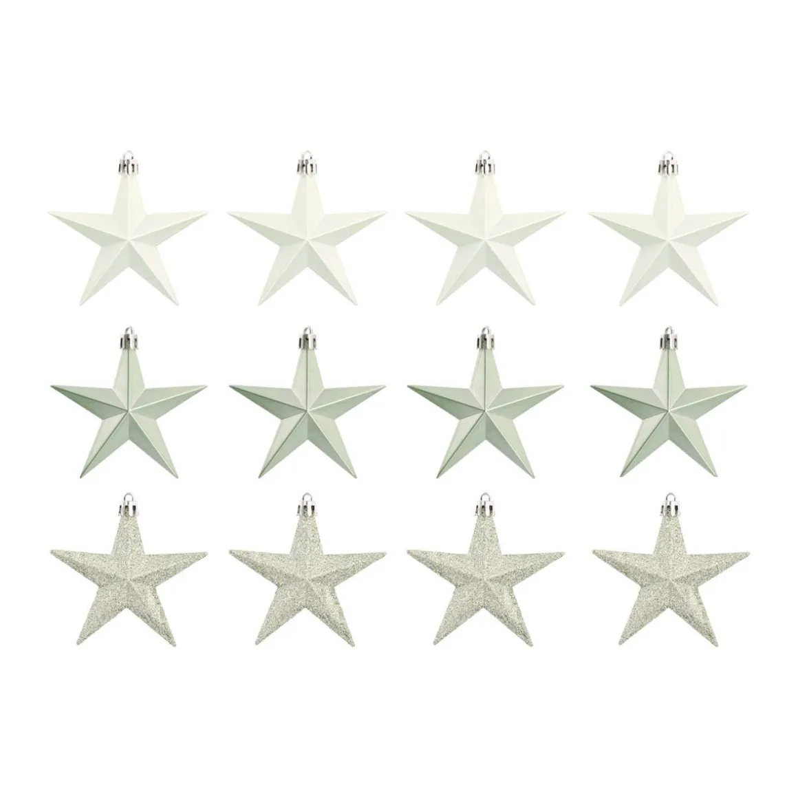 12 Weihnachtskugeln Eukalyptus, Kunststoff, 10 Cm