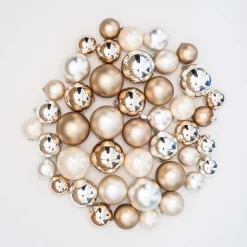 44 Weihnachtskugeln, Home Sweet Home Mix, Glas, 5-8 Cm