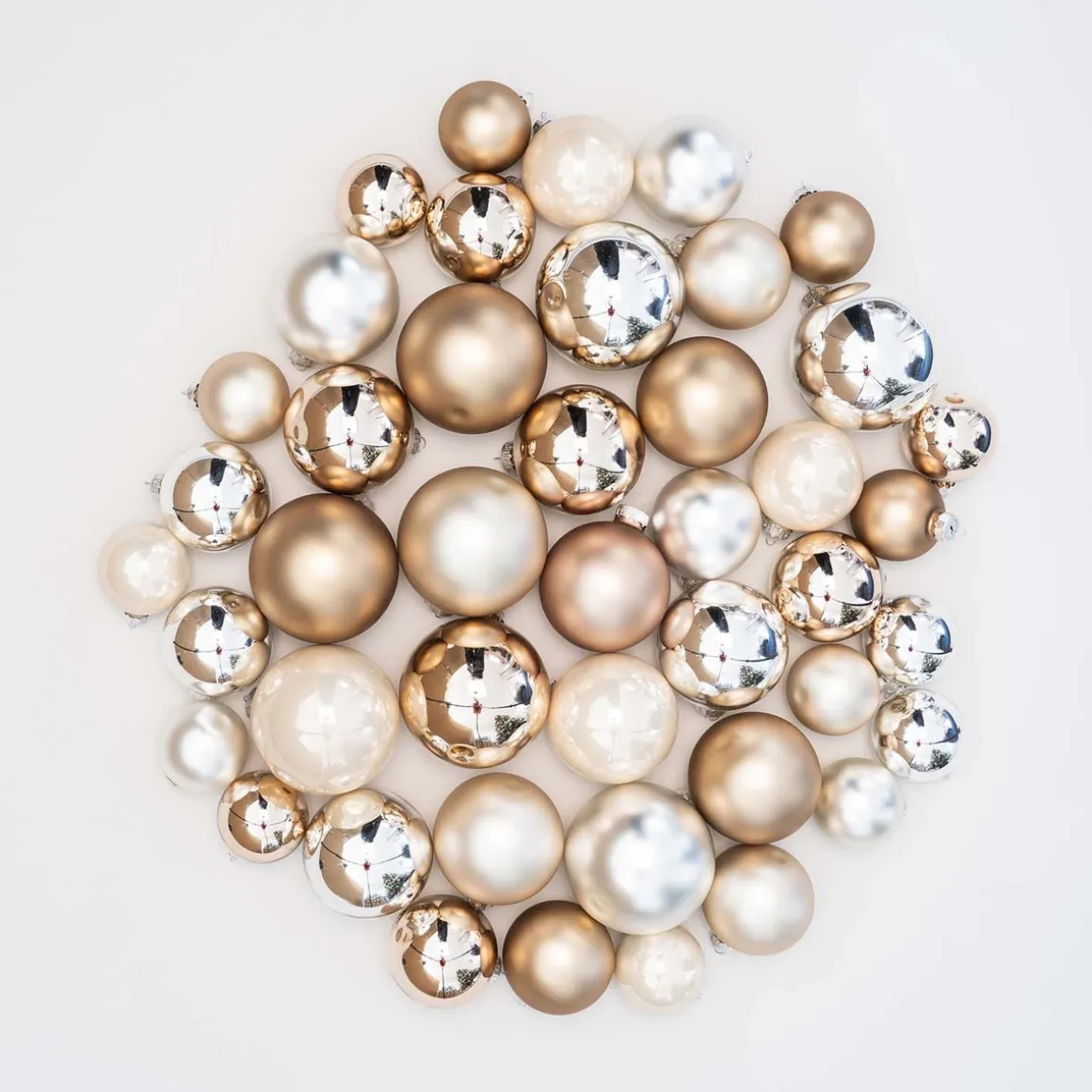 44 Weihnachtskugeln, Home Sweet Home Mix, Glas, 5-8 Cm