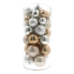 44 Weihnachtskugeln, Home Sweet Home Mix, Kunststoff, 5-8 Cm