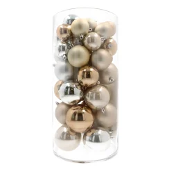 44 Weihnachtskugeln, Home Sweet Home Mix, Kunststoff, 5-8 Cm