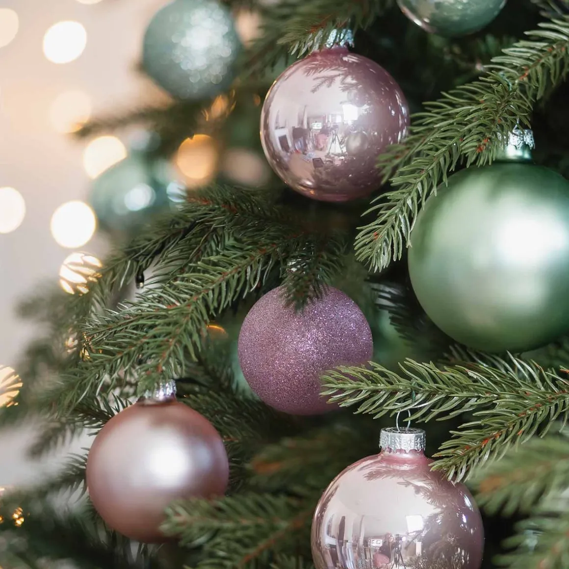 44 Weihnachtskugeln, Romantic Mix, Glas, 5-8 Cm