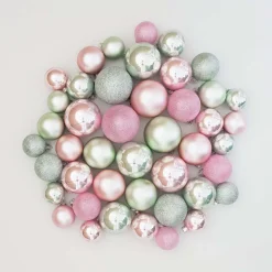 44 Weihnachtskugeln, Romantic Mix, Glas, 5-8 Cm