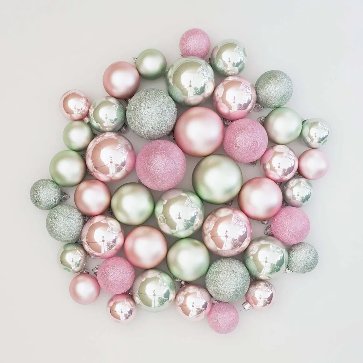 44 Weihnachtskugeln, Romantic Mix, Glas, 5-8 Cm