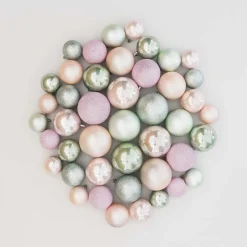 44 Weihnachtskugeln, Romantic Mix, Kunststoff, 5-8 Cm