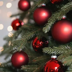 44 Weihnachtskugeln, Rot, Glas, 5-8 Cm