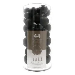 44 Weihnachtskugeln, Schwarz, Kunststoff, 5-8 Cm