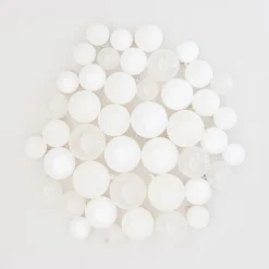 44 Weihnachtskugeln, Weiß, Kunststoff, 5-8 Cm