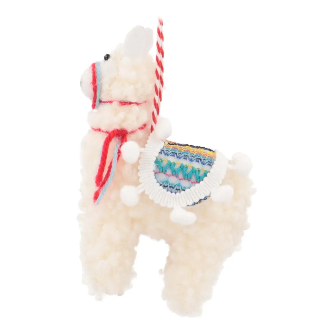 Anhänger Alpaka, Weiß, Kunststoff, 13 Cm