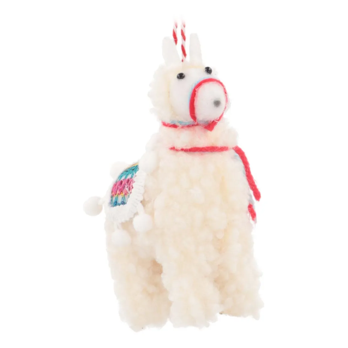 Anhänger Alpaka, Weiß, Kunststoff, 13 Cm